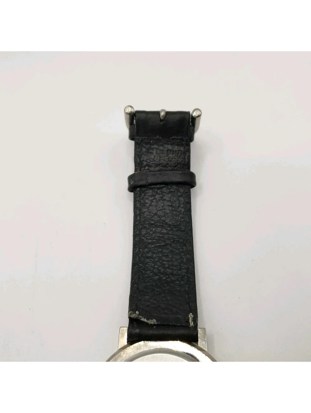 Geo Time Always Ahead Of Time 35mm Quartz New Battery Silver Tone Black Band
